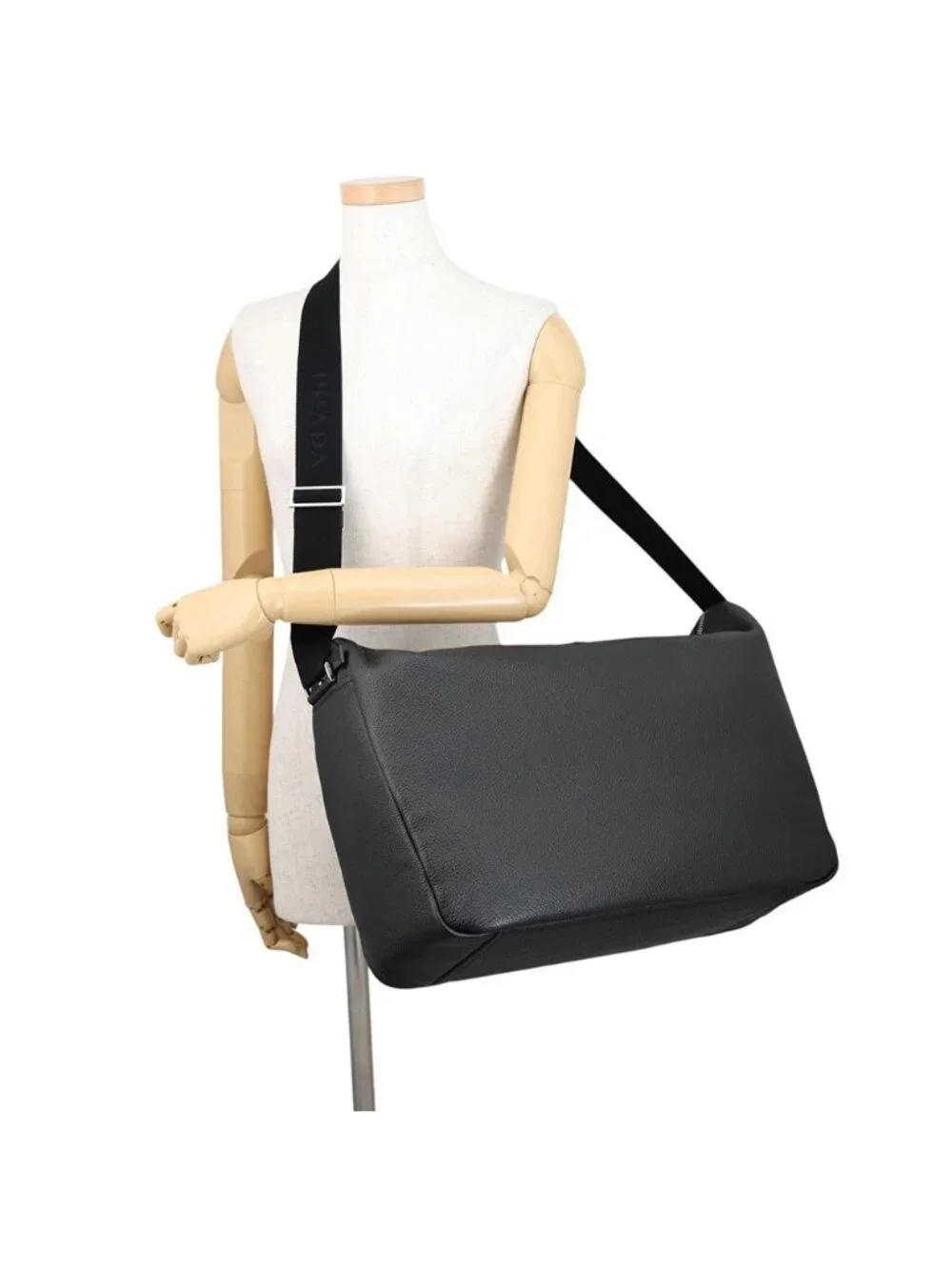 Prada Shoulder Bag Triangle Logo Vitello Daino Leather Black